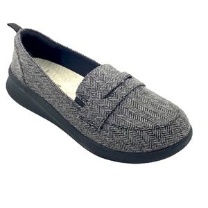 Clarks Cloudsteppers Grey Tweed Loafer Flats - 9M